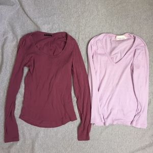 Two purple t-shirts, one Sisley (plum)